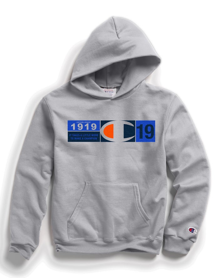 Champion Double Dry Knockout Logo Hoodie Jongens - Grijs - Belgie 8205NOWSI